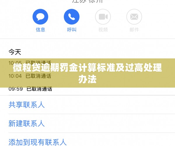 微粒贷逾期罚金计算标准及过高处理办法