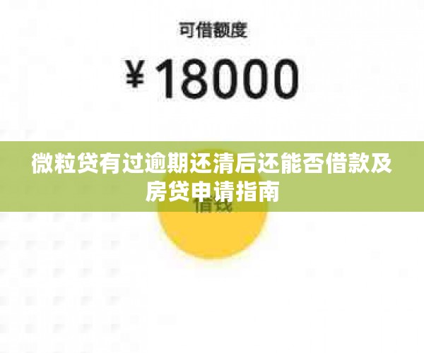 微粒贷有过逾期还清后还能否借款及房贷申请指南