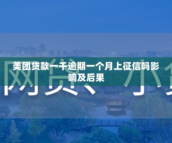 美团贷款一千逾期一个月上征信吗影响及后果