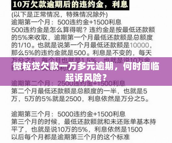 微粒贷欠款一万多元逾期，何时面临起诉风险？