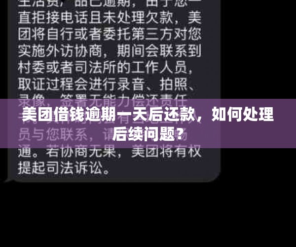 美团借钱逾期一天后还款，如何处理后续问题？