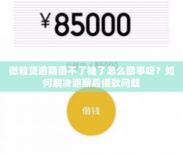 微粒贷逾期借不了钱了怎么回事呀？如何解决逾期后借款问题