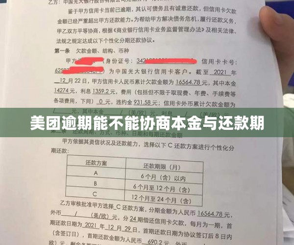 美团逾期能不能协商本金与还款期