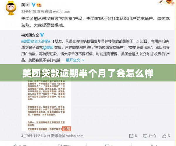 美团贷款逾期半个月了会怎么样