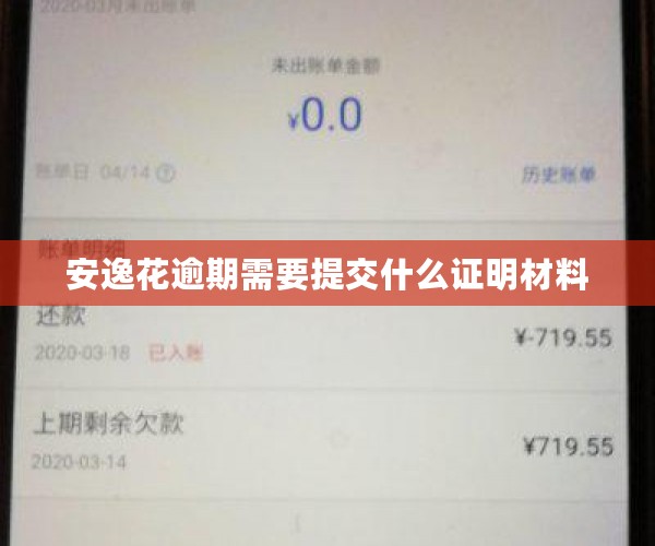 安逸花逾期需要提交什么证明材料