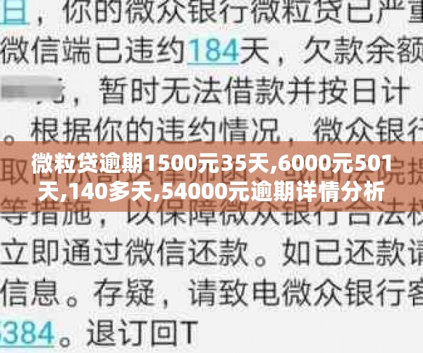 微粒贷逾期1500元35天,6000元501天,140多天,54000元逾期详情分析