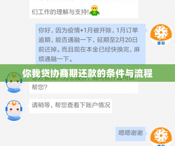 你我贷协商期还款的条件与流程