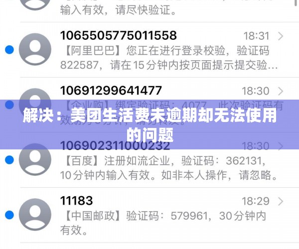 解决：美团生活费未逾期却无法使用的问题
