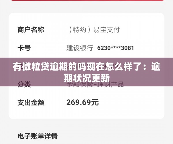 有微粒贷逾期的吗现在怎么样了：逾期状况更新