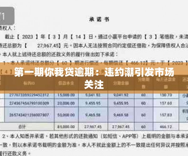 之一期你我贷逾期：违约潮引发市场关注