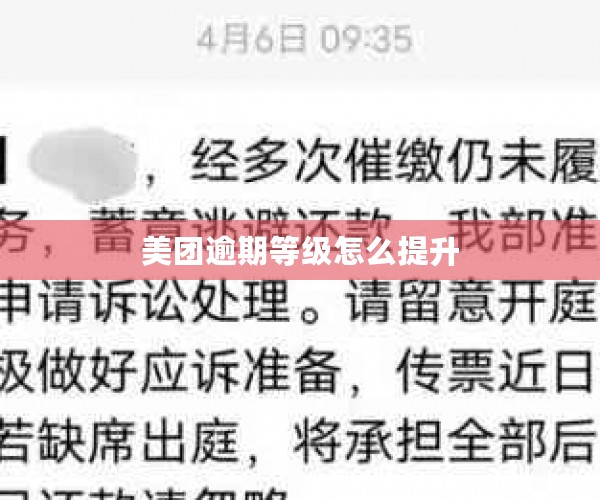 美团逾期等级怎么提升