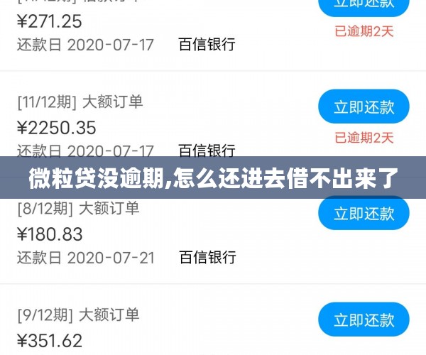 微粒贷没逾期,怎么还进去借不出来了