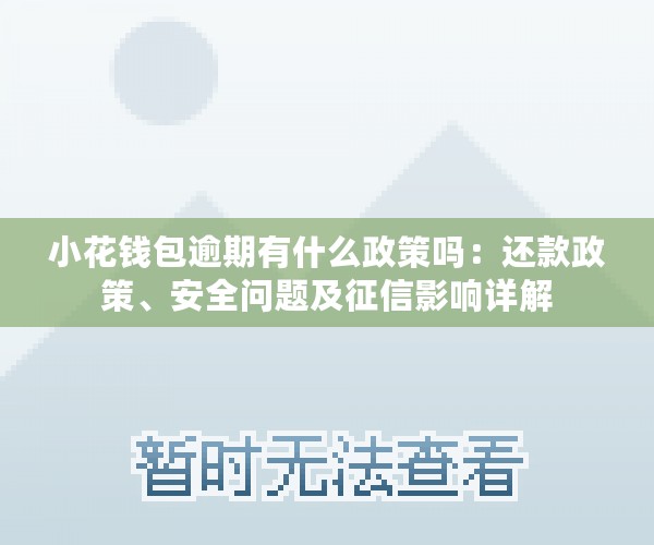 小花钱包逾期有什么政策吗：还款政策、安全问题及征信影响详解