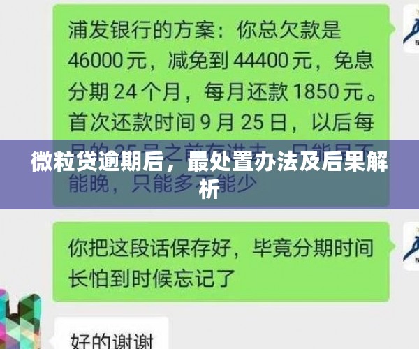 微粒贷逾期后，最处置办法及后果解析