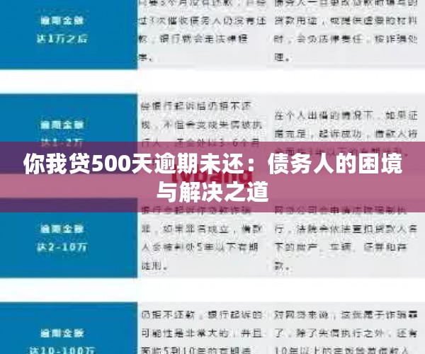 你我贷500天逾期未还：债务人的困境与解决之道