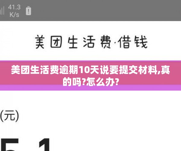 美团生活费逾期10天说要提交材料,真的吗?怎么办?