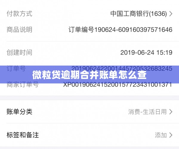 微粒贷逾期合并账单怎么查