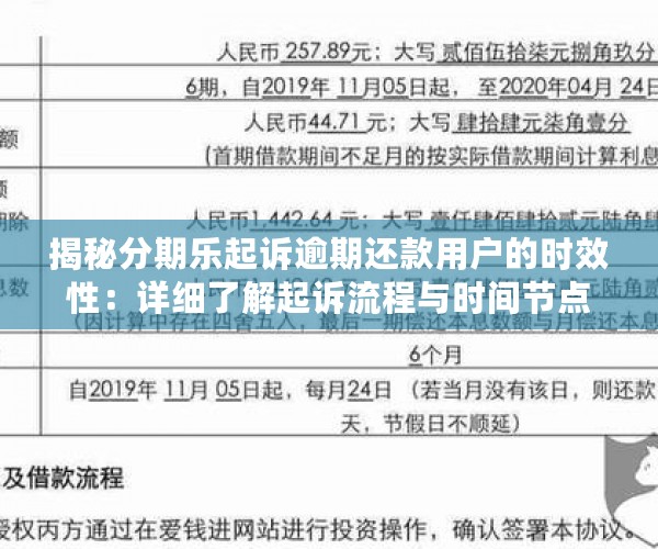 揭秘分期乐起诉逾期还款用户的时效性：详细了解起诉流程与时间节点