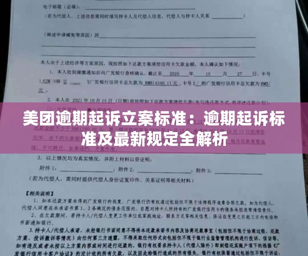 美团逾期起诉立案标准：逾期起诉标准及最新规定全解析