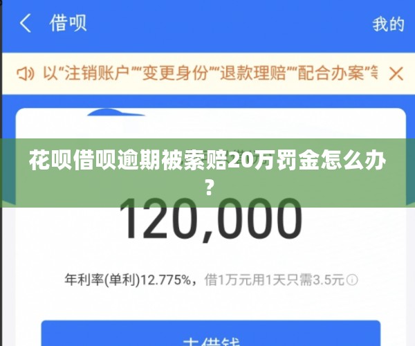 花呗借呗逾期被索赔20万罚金怎么办？