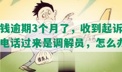 豆豆钱逾期3个月了，收到起诉短信？打电话过来是调解员，怎么办？