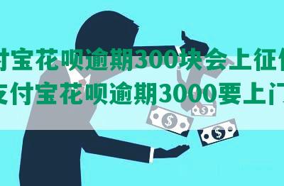 支付宝花呗逾期300块会上征信吗，支付宝花呗逾期3000要上门收费