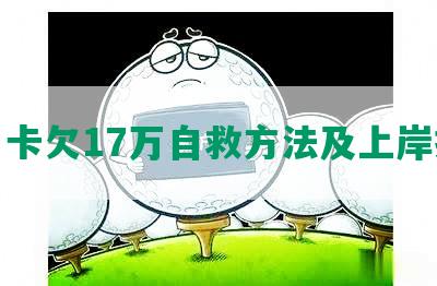 信用卡欠17万自救方法及上岸指南