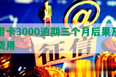 信用卡3000逾期三个月后果及相关费用