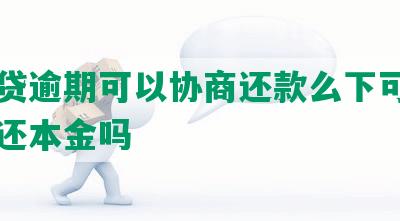 网商贷逾期可以协商还款么下可以申请期还本金吗