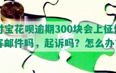 支付宝花呗逾期300块会上征信吗，寄邮件吗，起诉吗？怎么办？