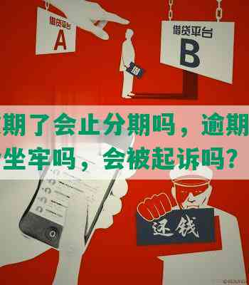 网贷逾期了会止分期吗，逾期到最后可能会坐牢吗，会被起诉吗？