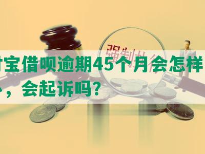 支付宝借呗逾期45个月会怎样，怎么办，会起诉吗？