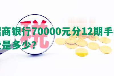 招商银行70000元分12期手续费是多少？