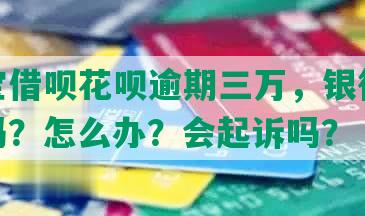 支付宝借呗花呗逾期三万，银行卡会冻结吗？怎么办？会起诉吗？