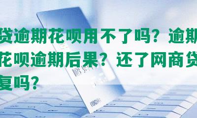 网商贷逾期花呗用不了吗？逾期上征信？花呗逾期后果？还了网商贷花呗会恢复吗？