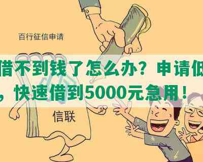 实在借不到钱了怎么办？申请低门槛贷款，快速借到5000元急用！