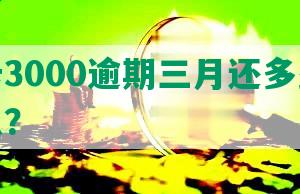 信用卡3000逾期三月还多少本金和利息？