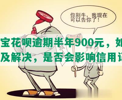 支付宝花呗逾期半年900元，如何处理及解决，是否会影响信用记录？