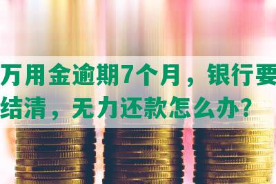 浦发万用金逾期7个月，银行要求一次性结清，无力还款怎么办？