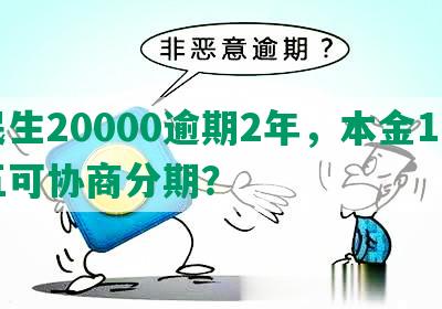 民生20000逾期2年，本金1万五可协商分期？