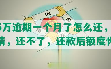 借呗5万逾期一个月了怎么还，还款，还清，还不了，还款后额度恢复吗