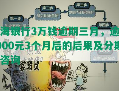 欠上海银行3万钱逾期三月，逾期还款9000元3个月后的后果及分期还款咨询