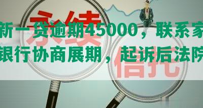 平安新一贷逾期45000，联系家人及银行协商展期，起诉后法院判决处理