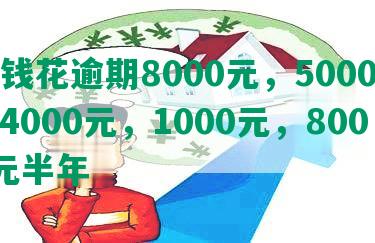 有钱花逾期8000元，5000元，4000元，1000元，8000元半年