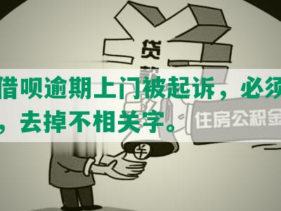 花呗借呗逾期上门被起诉，必须合并标题，去掉不相关字。