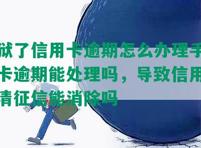 进监狱了信用卡逾期怎么办理手续，信用卡逾期能处理吗，导致信用卡逾期还清征信能消除吗