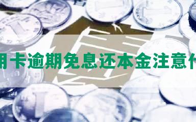 信用卡逾期免息还本金注意什么