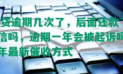 平安i贷逾期几次了，后面还款了会上征信吗，逾期一年会被起诉吗，逾期两年最新催收方式