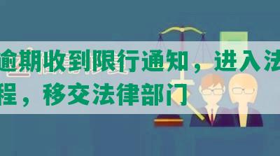 中信逾期收到限行通知，进入法律催收流程，移交法律部门