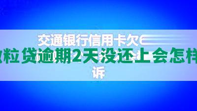 微粒贷逾期2天没还上会怎样？